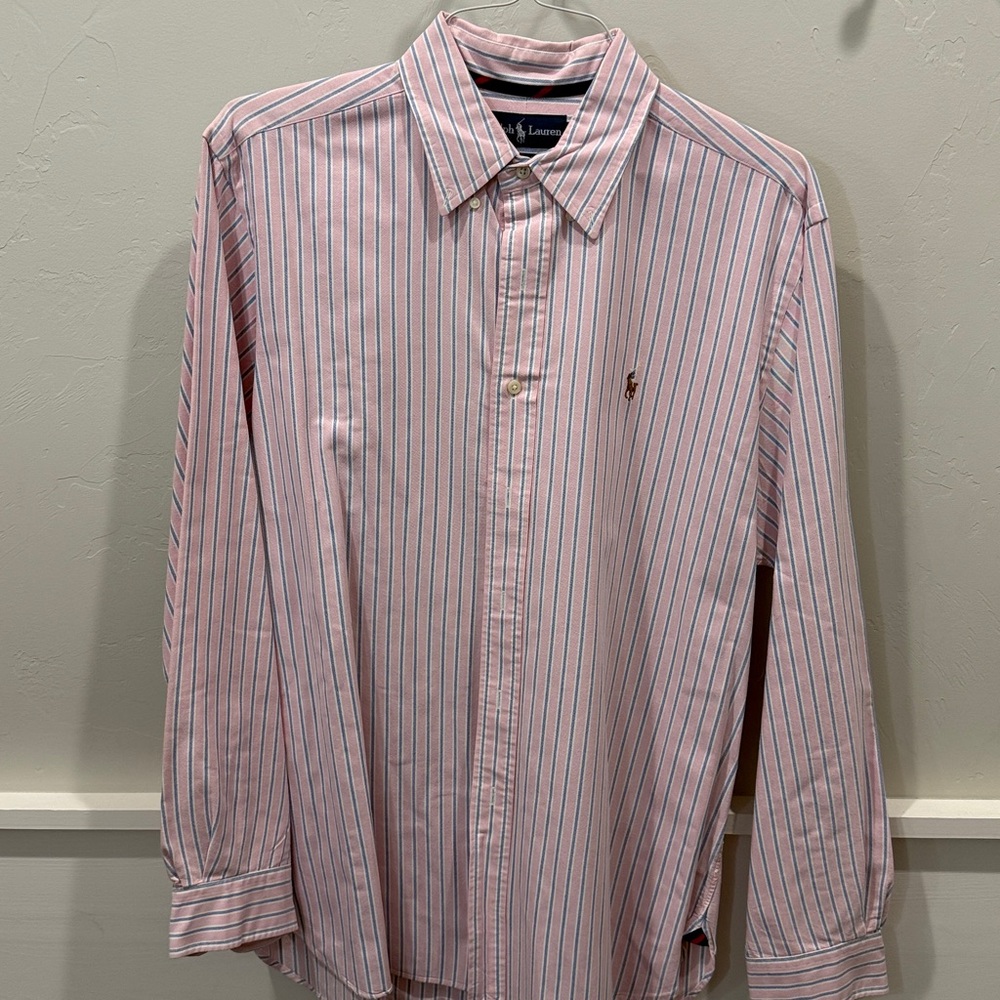 Ralph Lauren Pink and Blue Striped Shirt